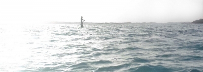 © Man and His Dog Chalk Sound Paddle Boarding by MIna Thevenin