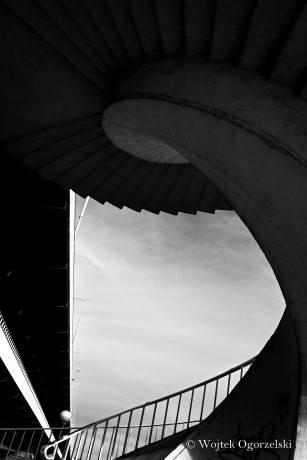 © Gdanski Bridge - spiral staircase in Warsaw Poland. Photograph by Wojtek Ogorzelski. Photography World article, "ORGANIC ARCHITECTURE: European Photographer Wojtek Ogorzelski- Norway, Poland & Portugal" photographyworld.org